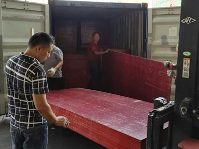 中南神箭竹胶板正在装车